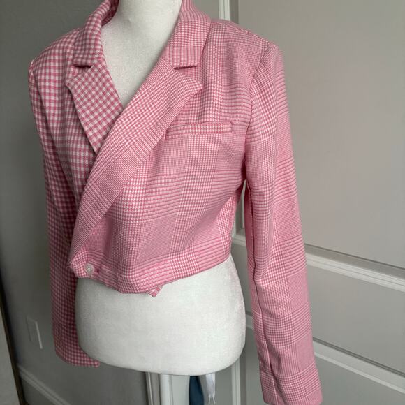 Majorelle X Revolve Nell Cropped Blazer in Picnic Pink Sz M Clueless Preppy - Picture 5 of 12